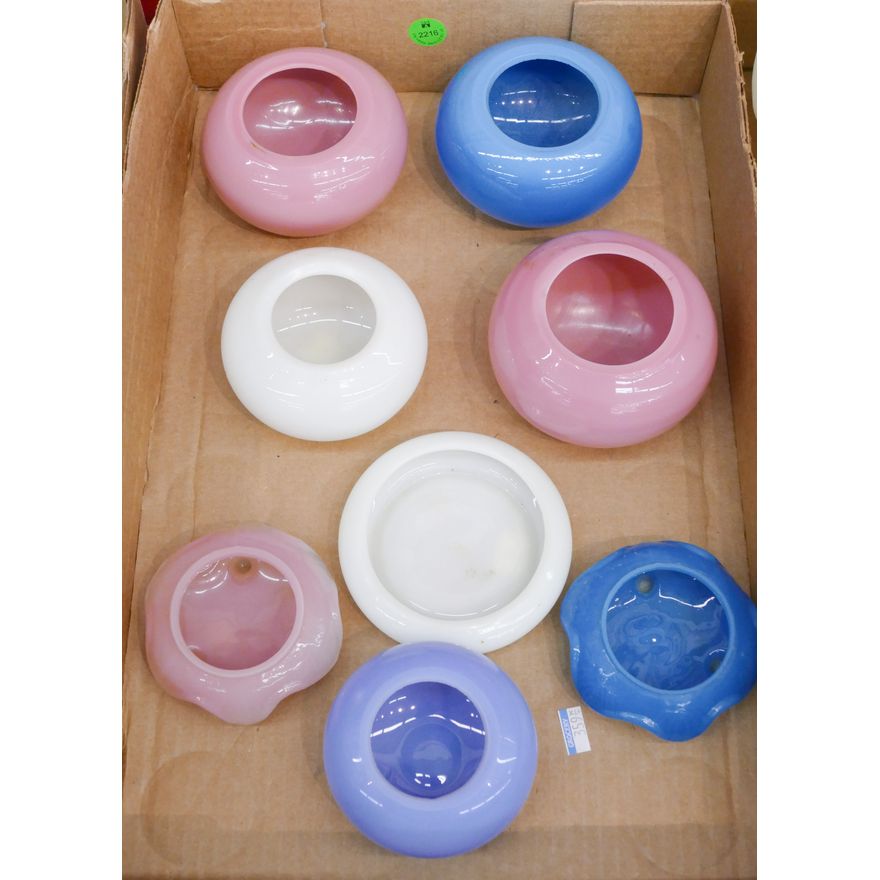 Box 8pc Old Chinese Peking Glass Brush Washers