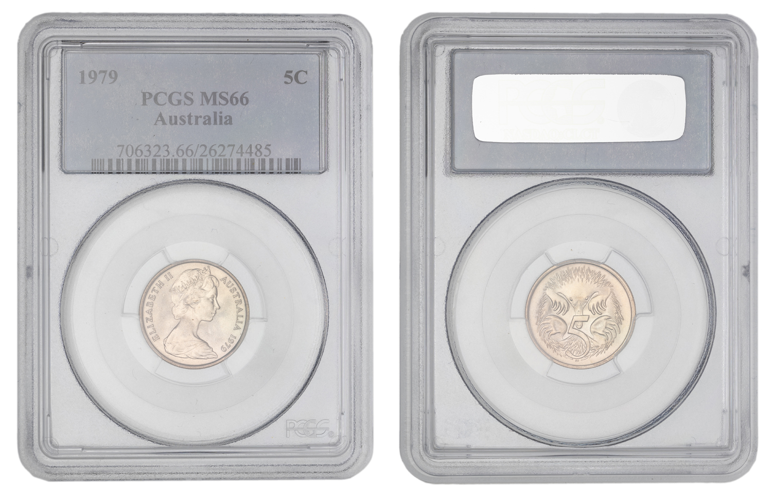 Elizabeth II, Five Cent, 1979, PCGS MS66