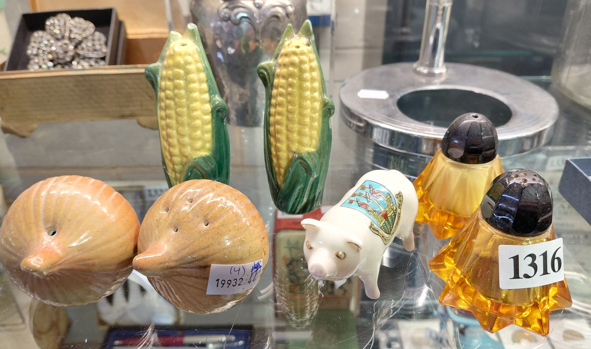 Art Deco Czech Amber Glass Salt And Pepper Shaker