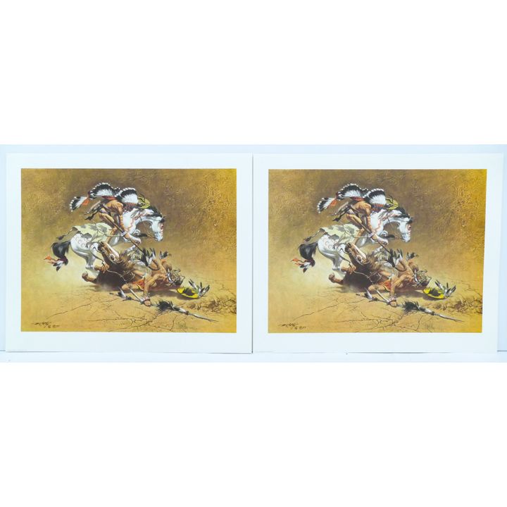 2pc Frank McCarthy ''The Coup'' S/N Prints in Portfolios 20.5''x26.5''