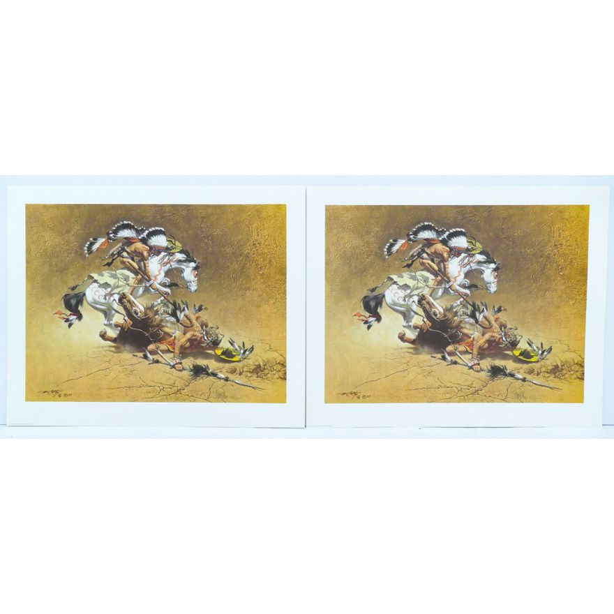 2pc Frank McCarthy ''The Coup'' S/N Prints in Portfolios 20.5''x26.5''