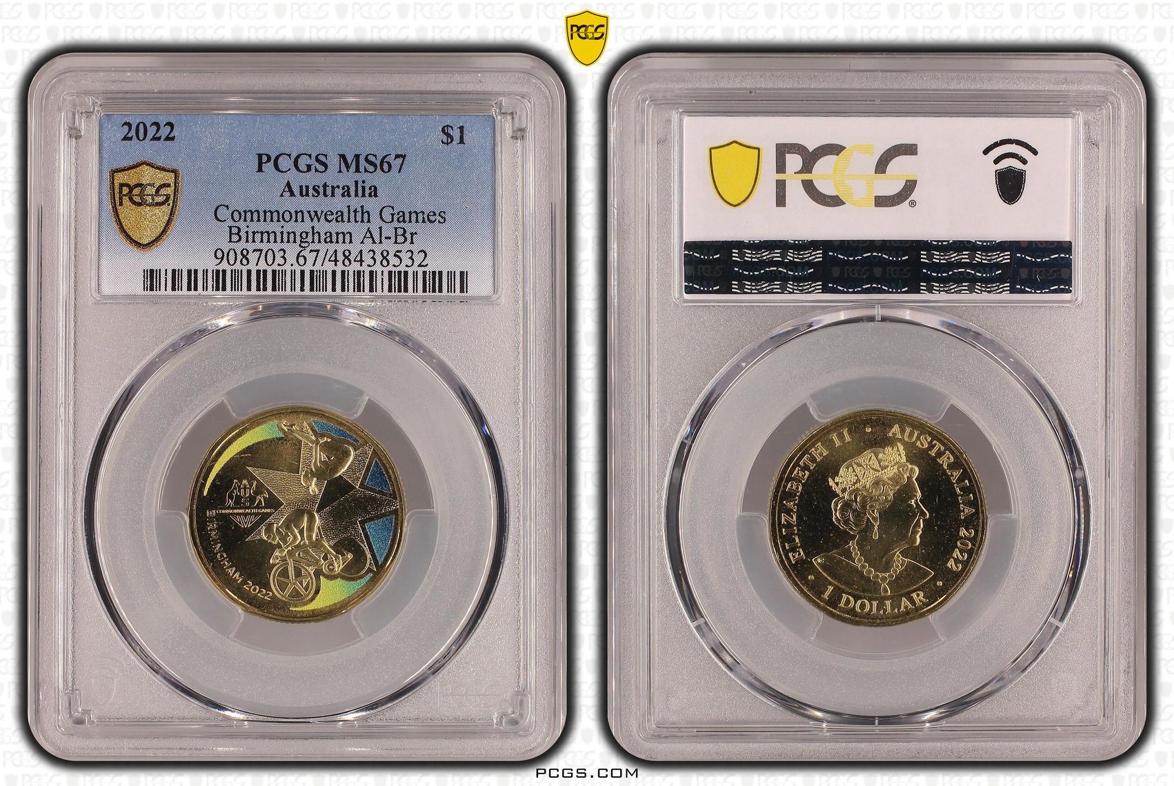 Commonwealth Games Birmingham AlBr, One Dollar, 2022, PCGS MS67