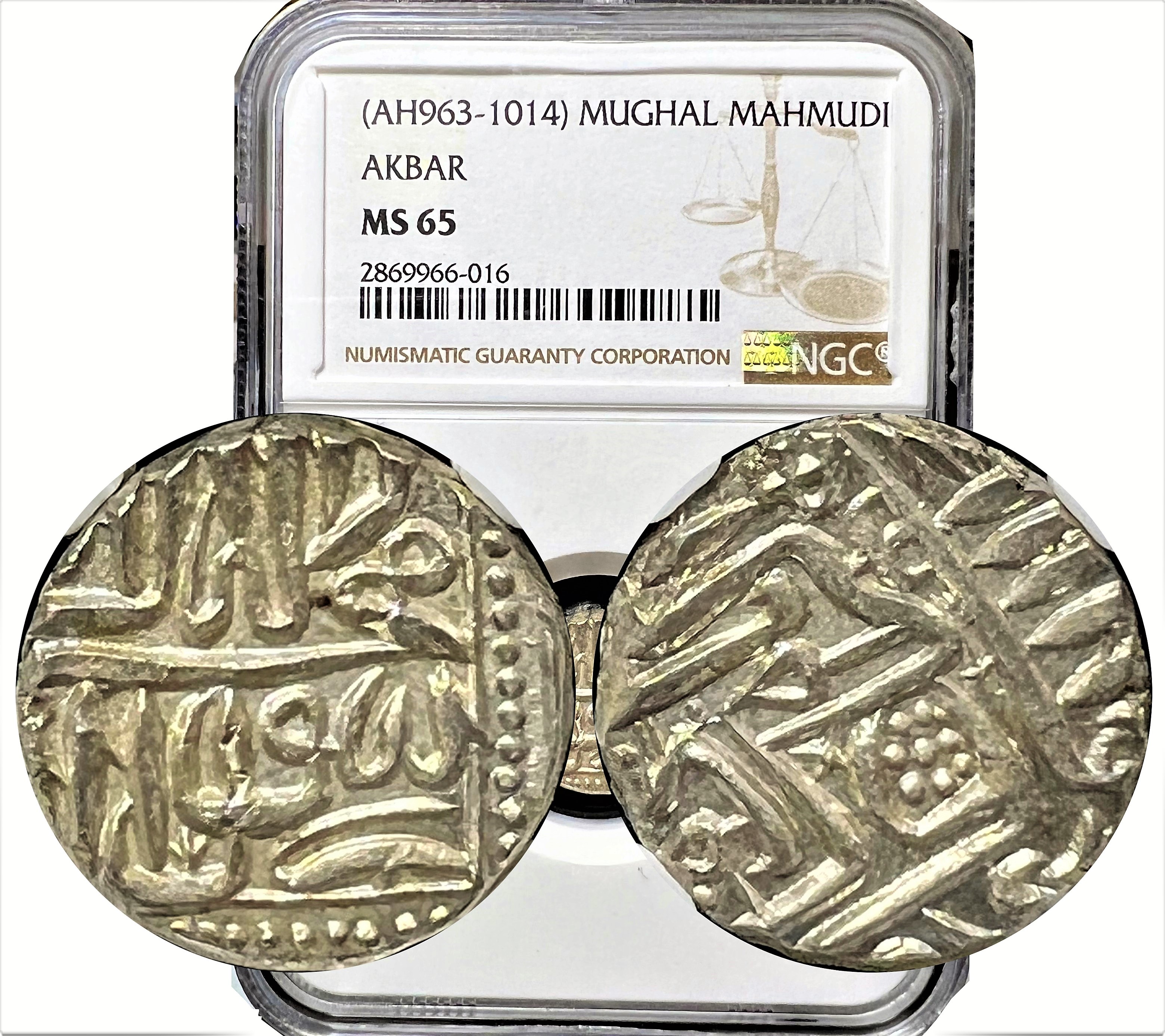 AH963-1014 MUGHAL AKBAR MAHMUDI MS65