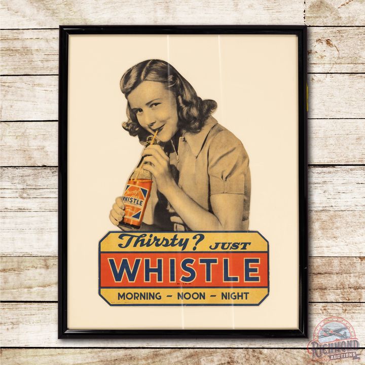 "Thirsty" Just Whistle Framed Die Cut Cardboard Sign TAC 8.5