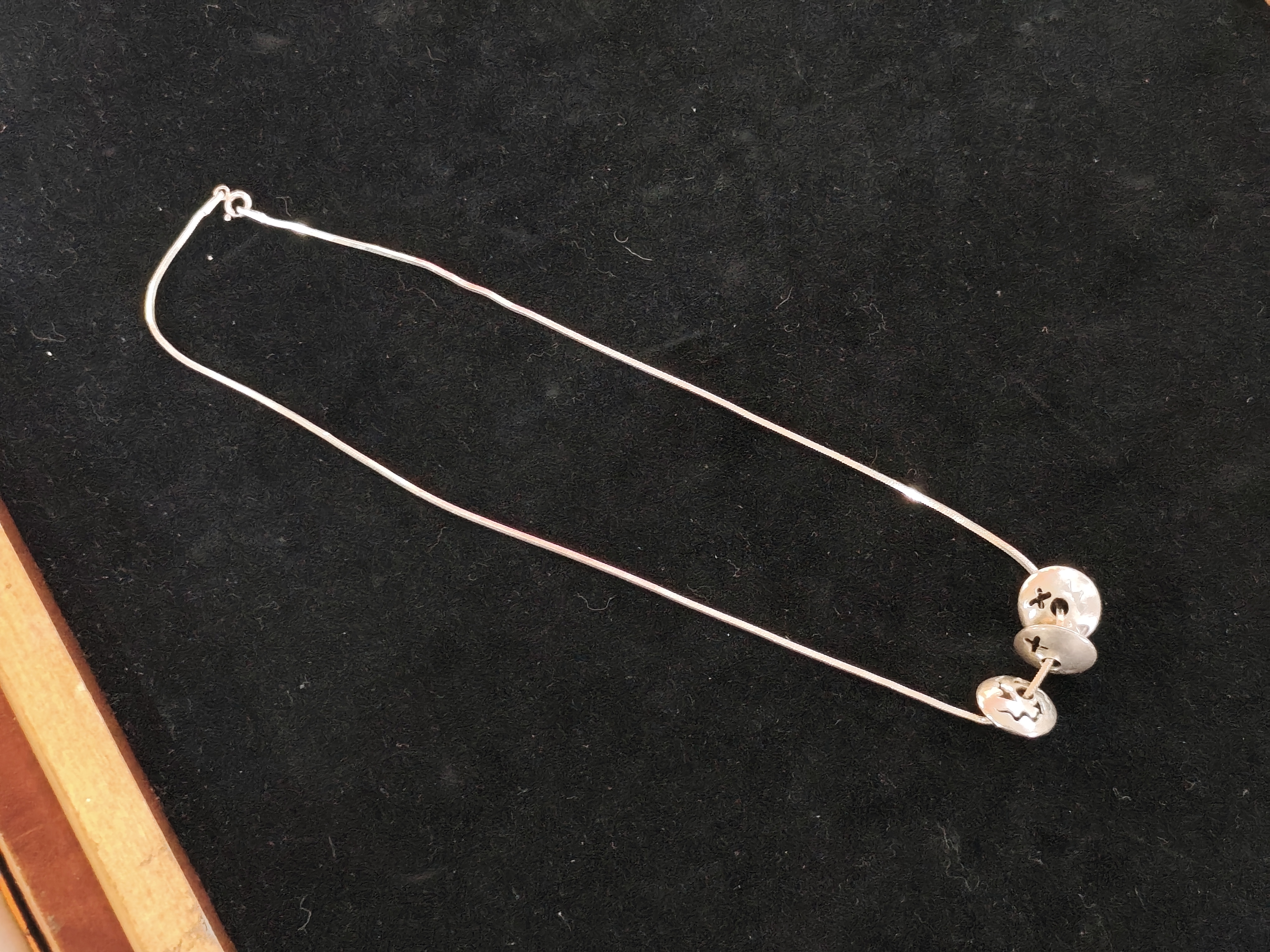 Sterling Silver Chain with 3 Sterling Silver Beads — NZ auction result