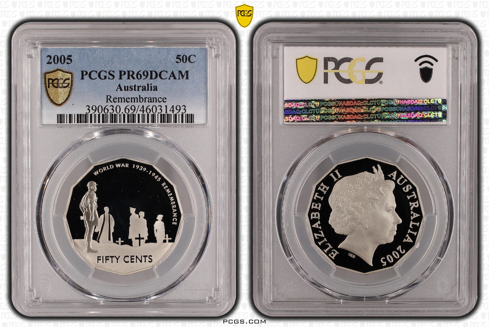 Remembrance, Fifty Cent, 2005, PCGS PR69DCAM