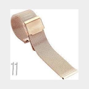 Milanese Steel Mesh 22mm Smartwatch Watch Strap Universal Lug Type - Rose Gold-(PIN TYPE)-51719/334 Bar 9902021599727 B2 (S8)