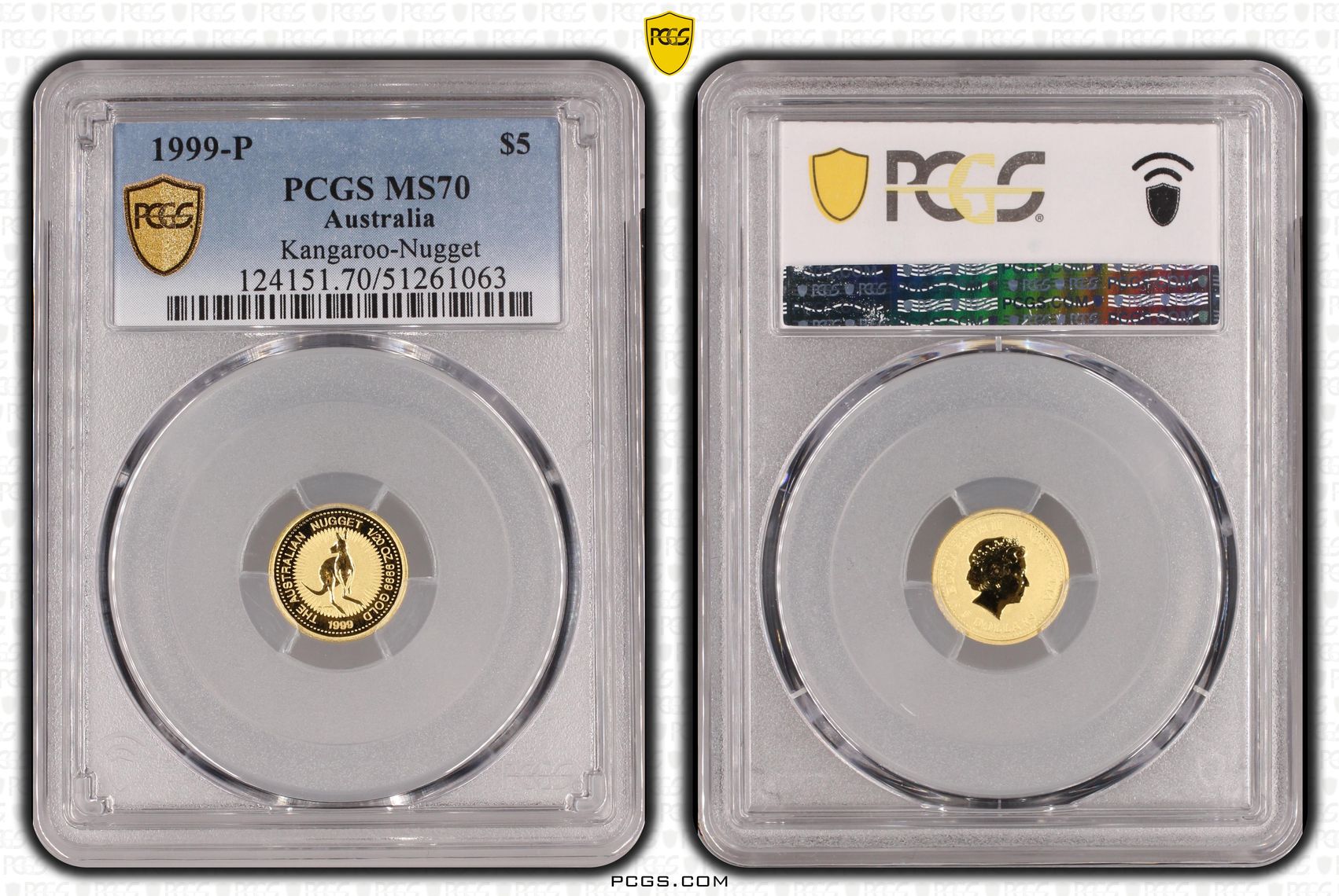 Kangaroo-Nugget, POP 3/0, Gold, Five Dollar, 1999-P100, PCGS MS70