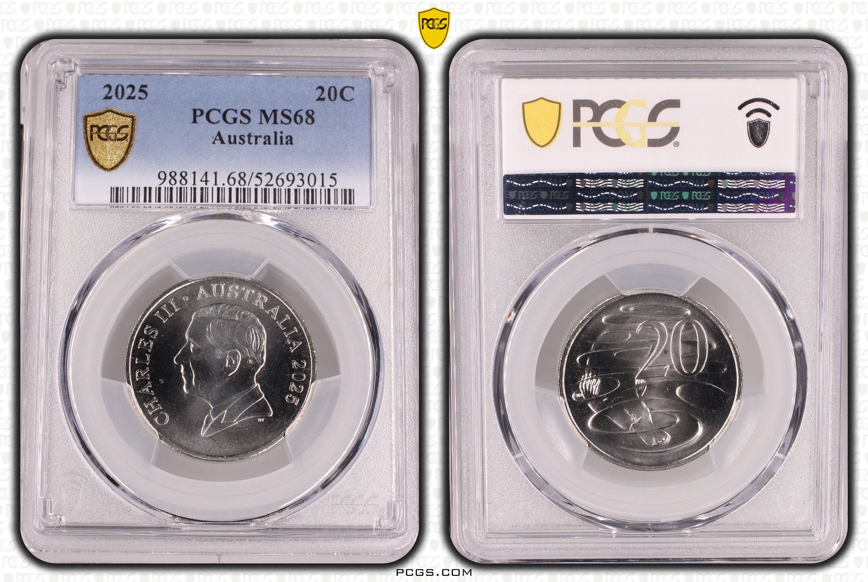 POP 3/0, Twenty Cent, 2025, PCGS MS68