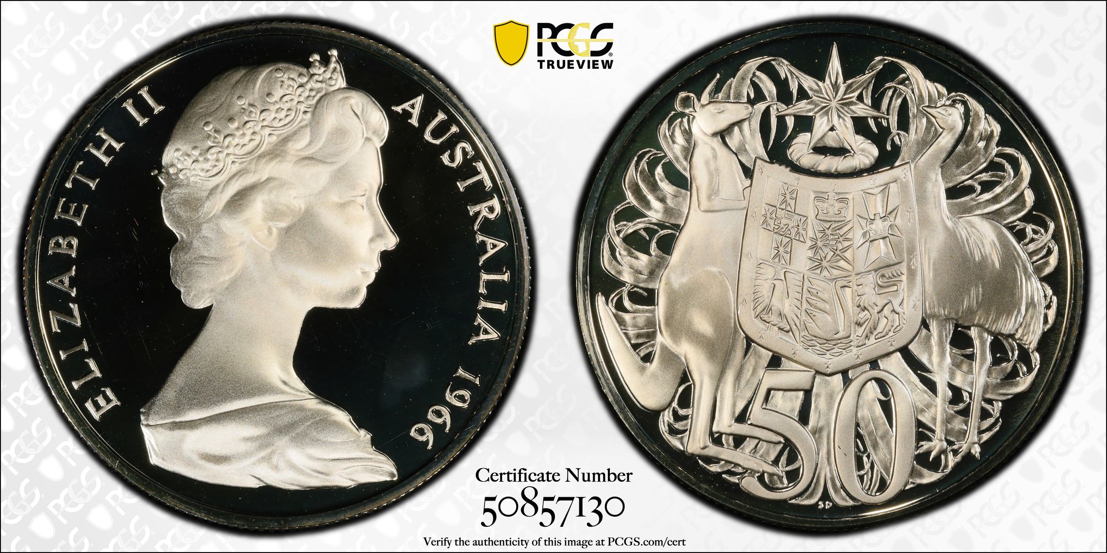 Fifty Cent, 1966, PCGS PR69DCAM