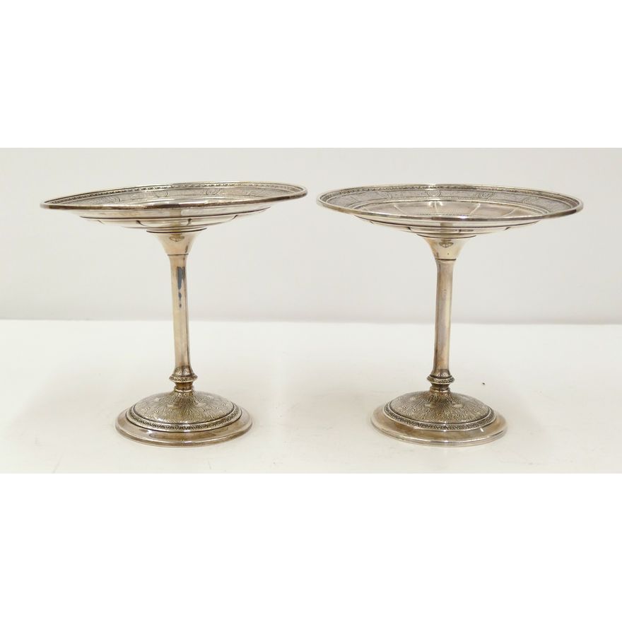 Pair International ''Wedgwood'' Sterling Tazzas 5.5''
