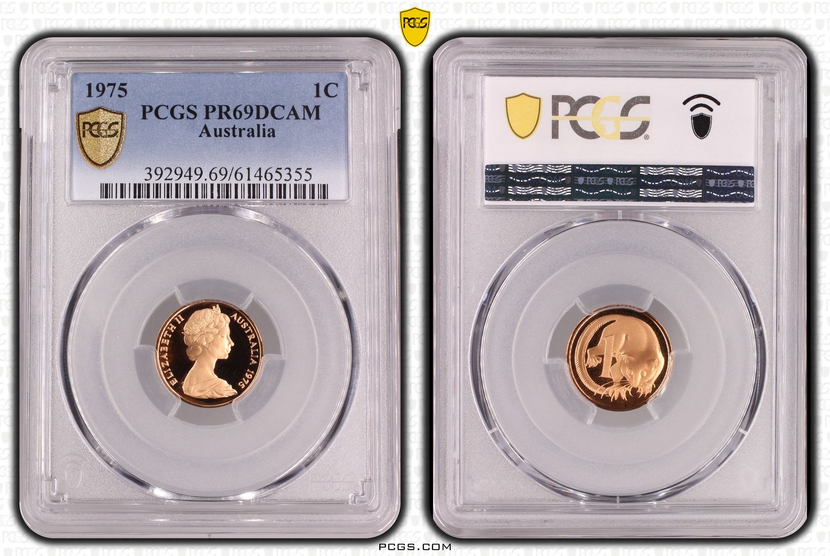 One Cent, 1975, Pcgs Pr69dcam
