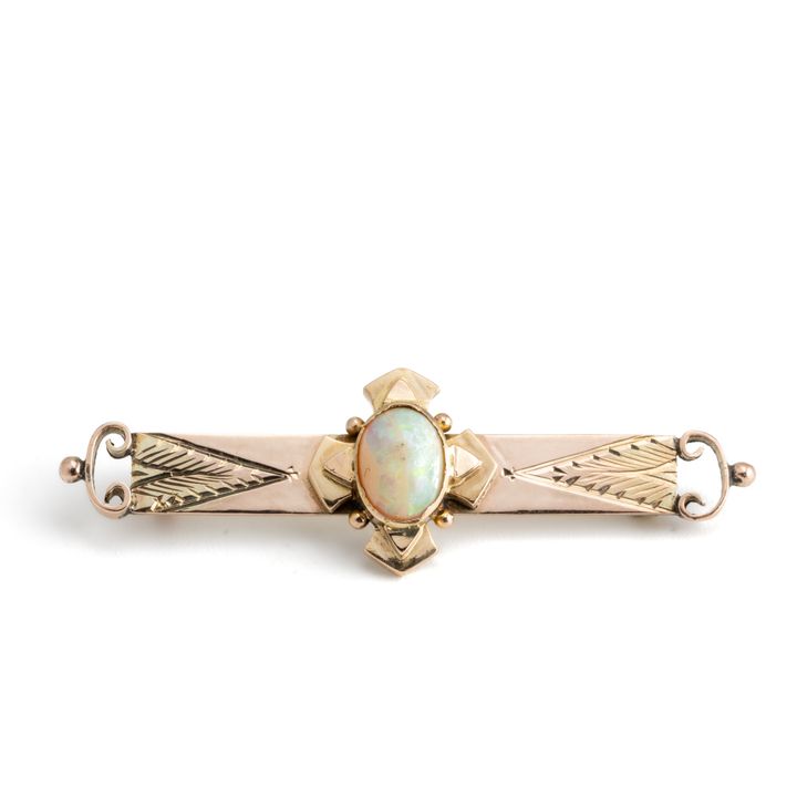 Australian Opal Antique 15ct Gold Brooch