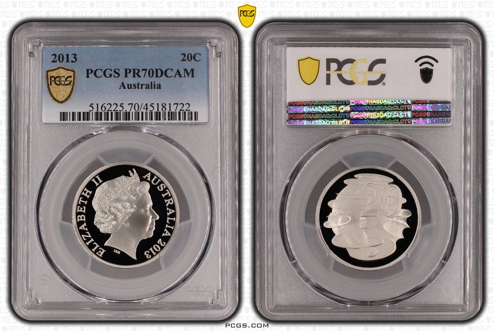 2013 Australia Twenty Cent, 20c PCGS - PR70DCAM POP 17/0 -722