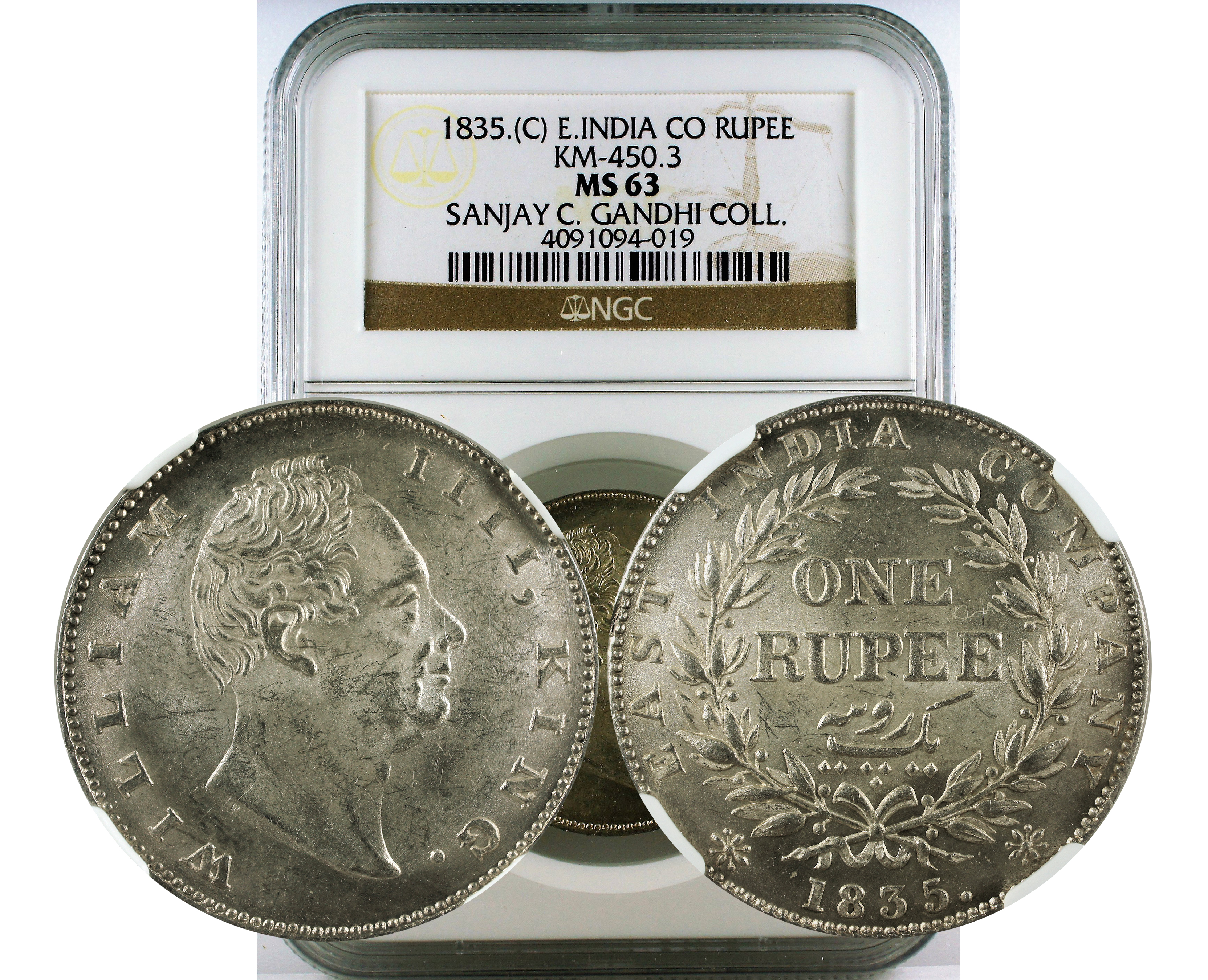 1835.(C) INDIA S&W-1.39 TYPE C/2 INCUSE 