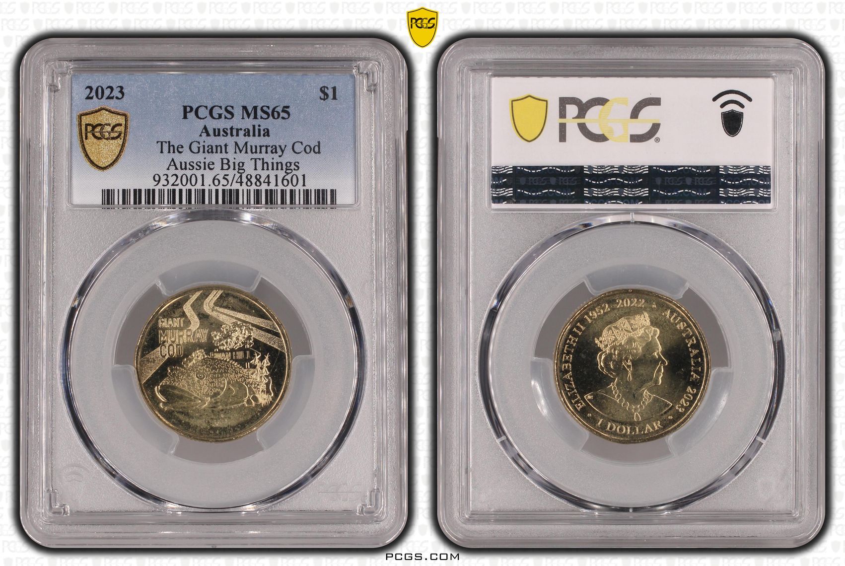 The Giant Murray Cod Aussie Big Things, One Dollar, 2023, PCGS MS65