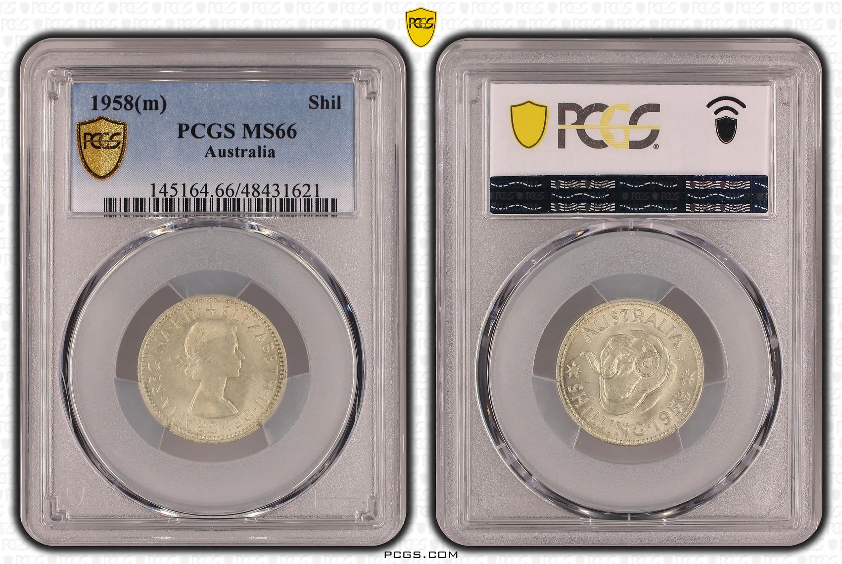 Elizabeth II, Shilling, 1958(m), PCGS MS66