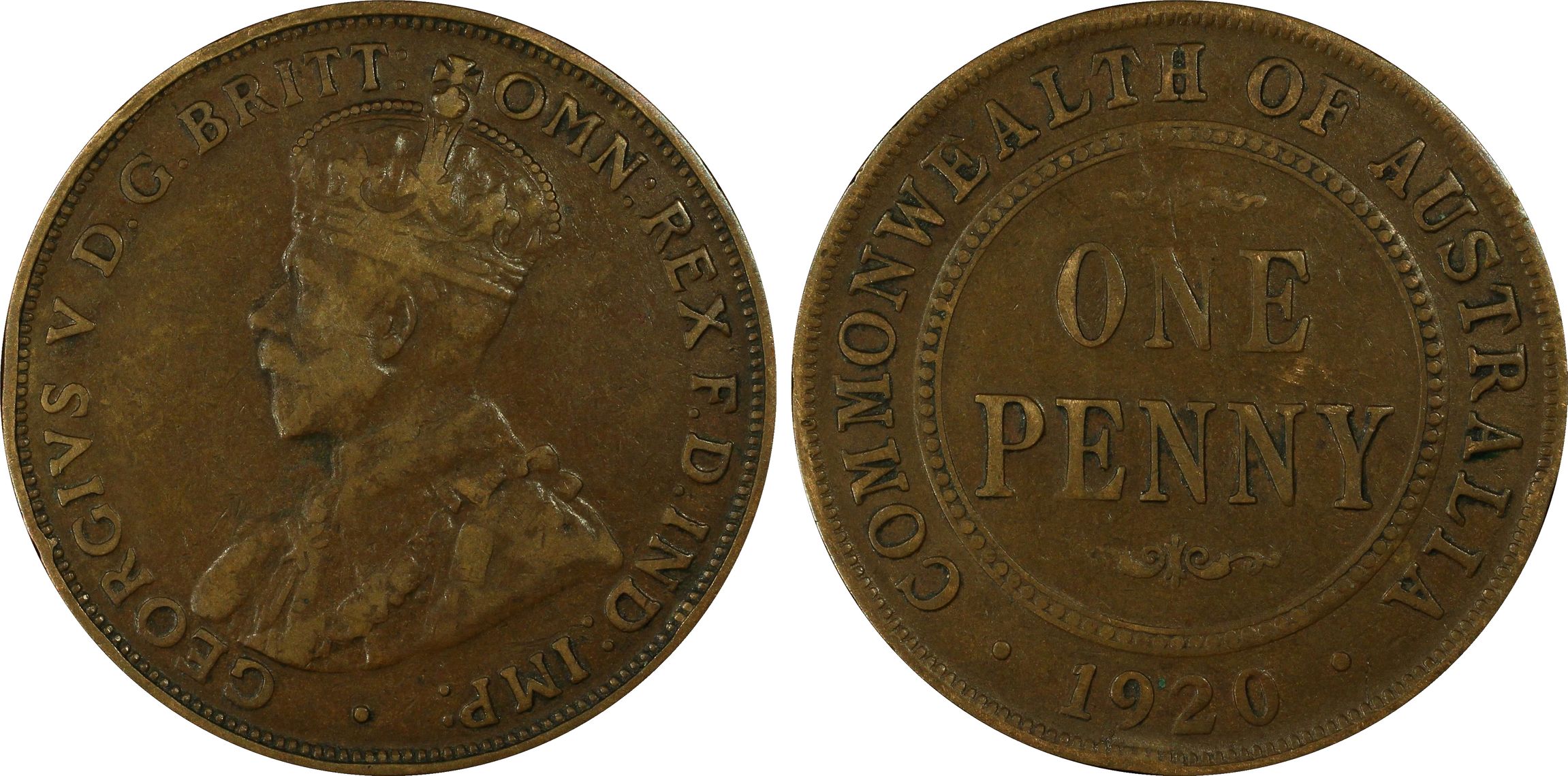1920 Australia Penny Dot above & below PCGS - VF25BN -124