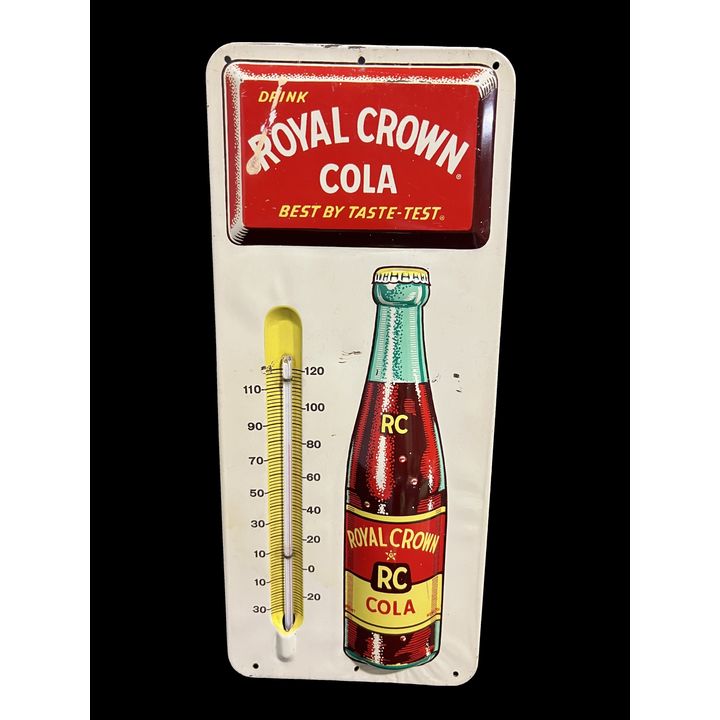 Drink Royal Crown Soda Tin Metal Thermometer