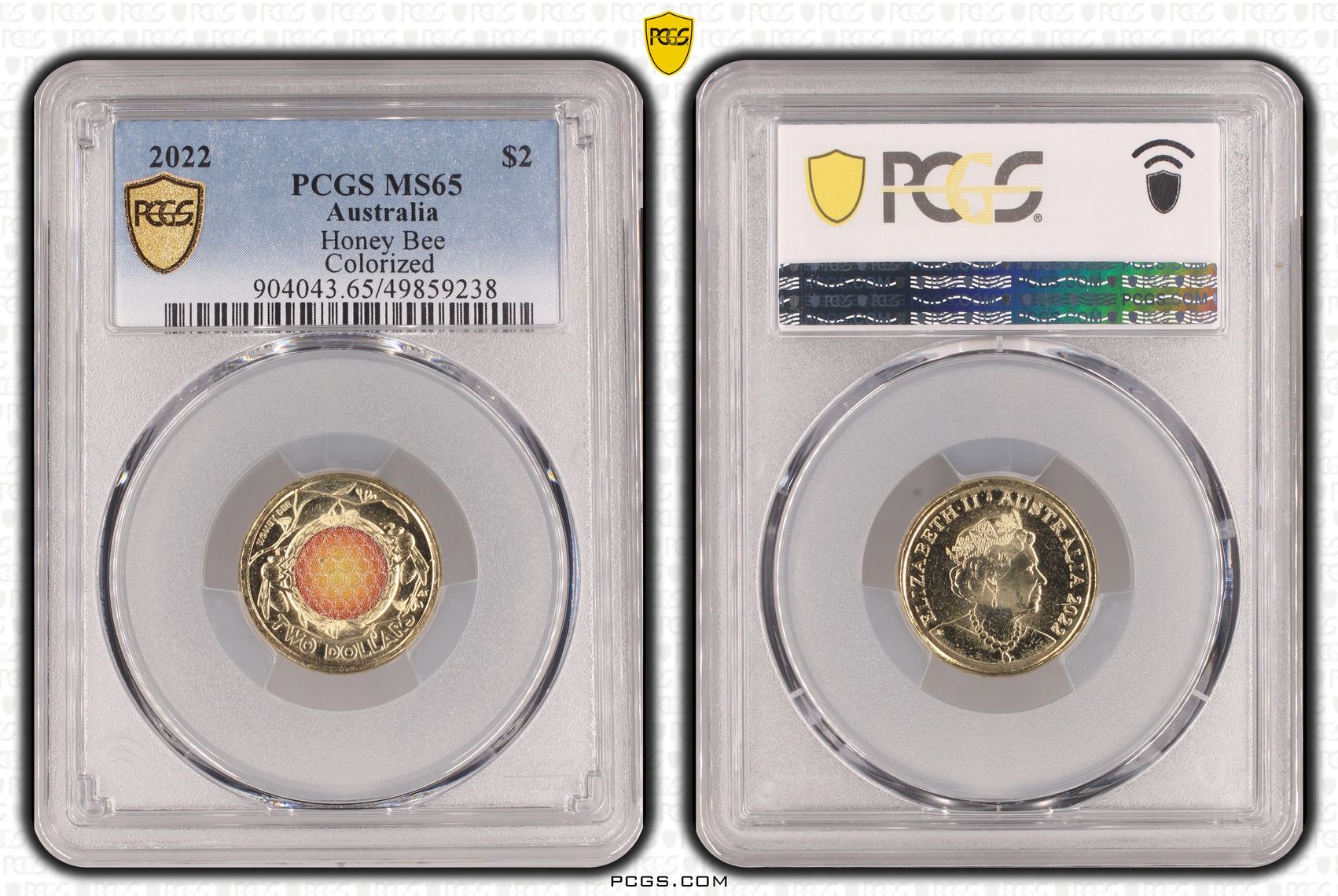 Elizabeth II, Honey Bee Colorized , Two Dollar, 2022, PCGS MS65