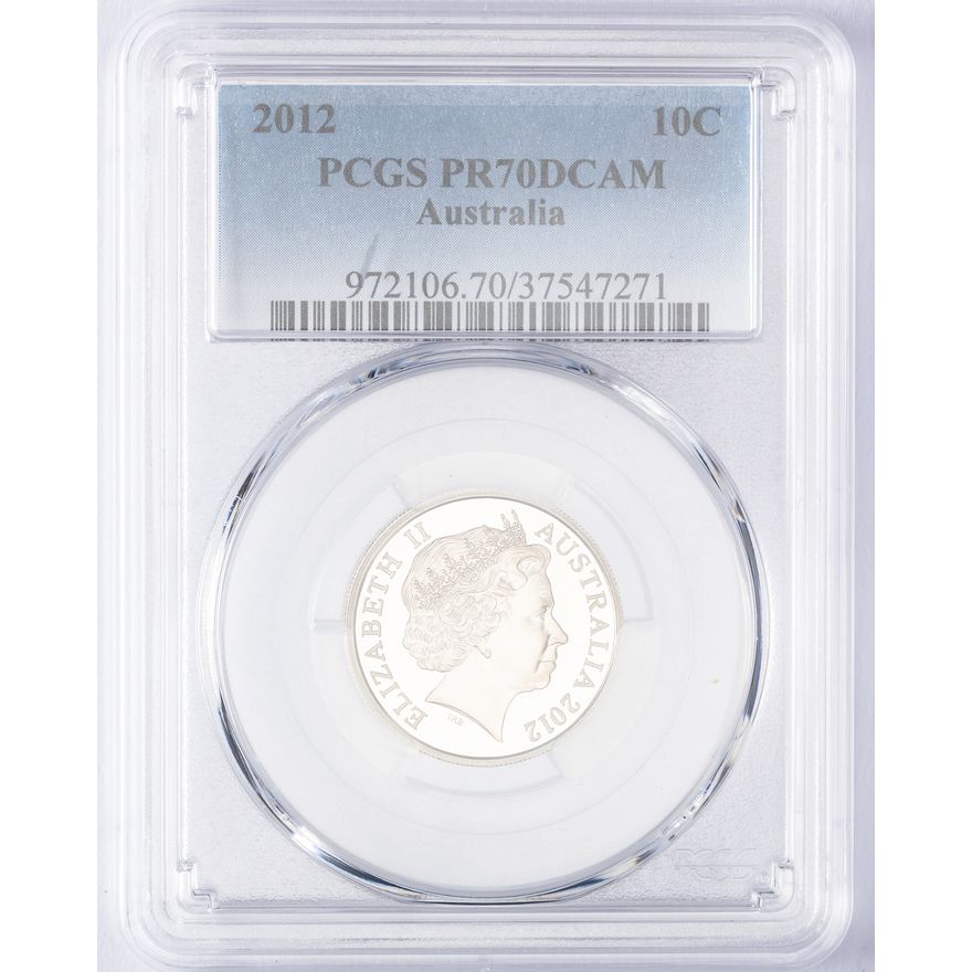 Elizabeth II, Ten Cent, 2012, PCGS PR70DCAM