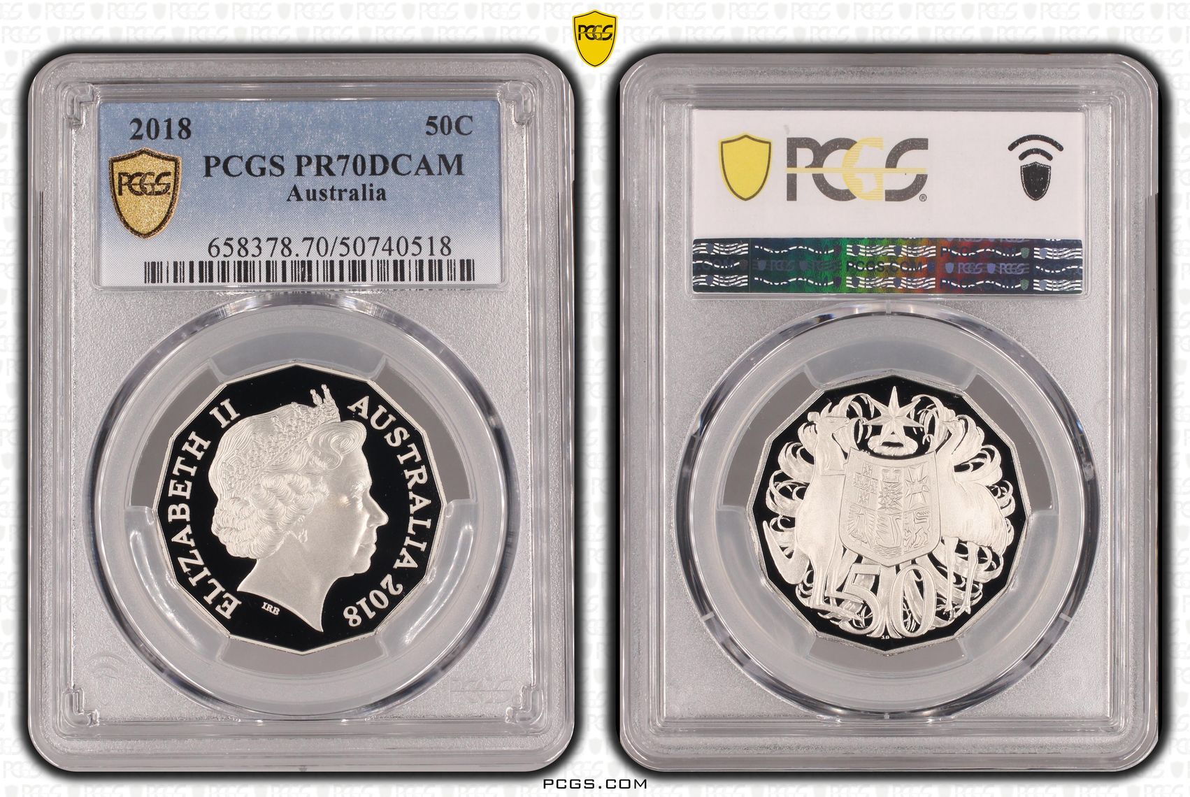 Fifty Cent, 2018, PCGS PR70DCAM