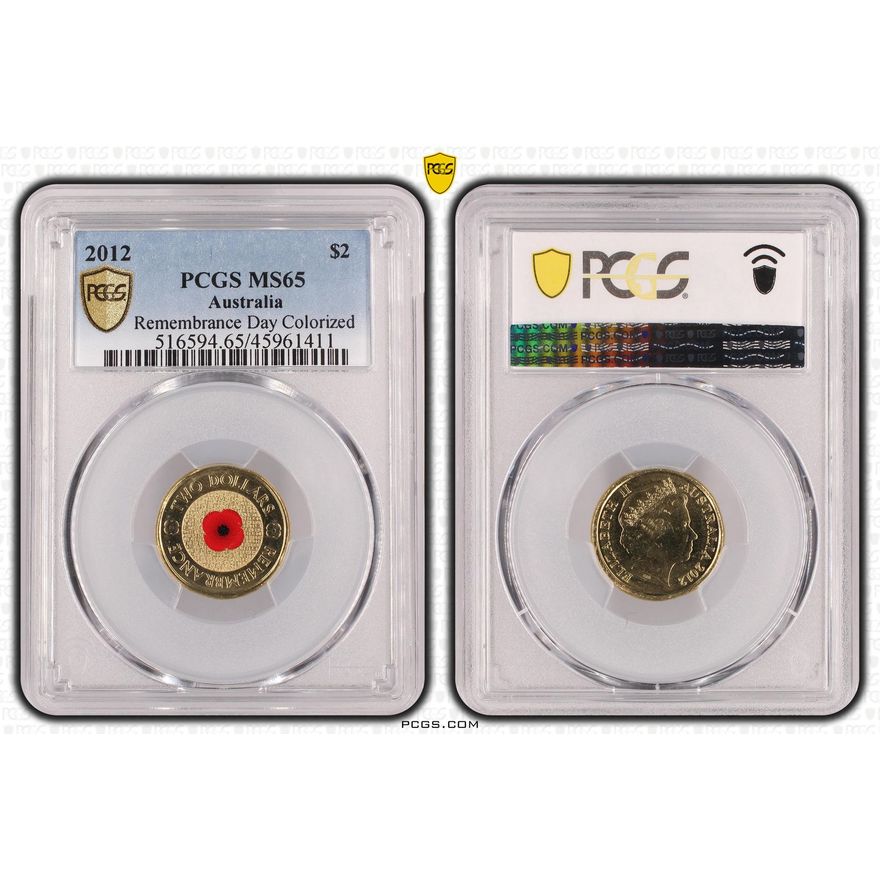 Remembrance Day Colored, Two Dollar, 2012, PCGS MS 65