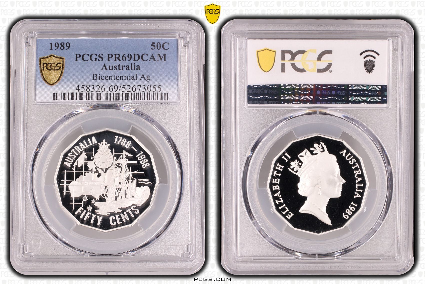 Bicentennial Silver, Fifty Cent, 1989, PCGS PR69DCAM