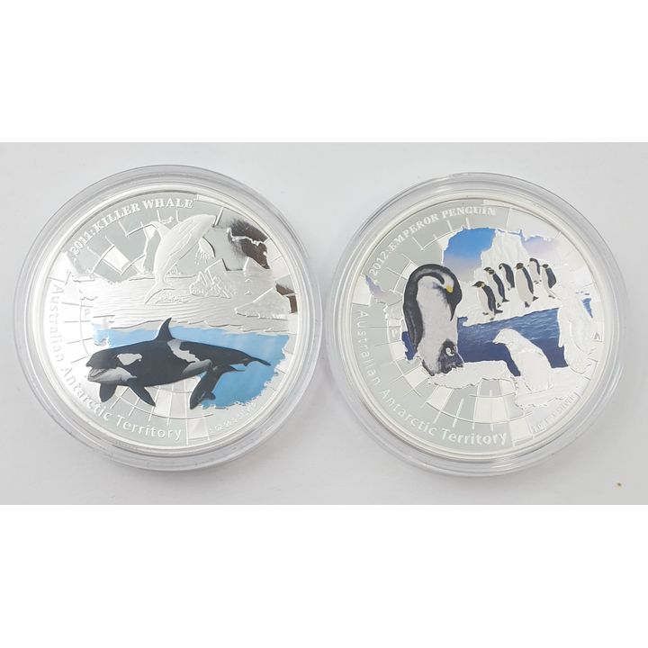 Silver 1oz Aus. Antarctic Territory Coins (x2)