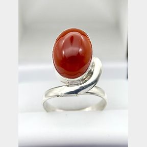 Unique Disconnected Solitaire Silver Opal Ring - P - 5/84g - 50693/293