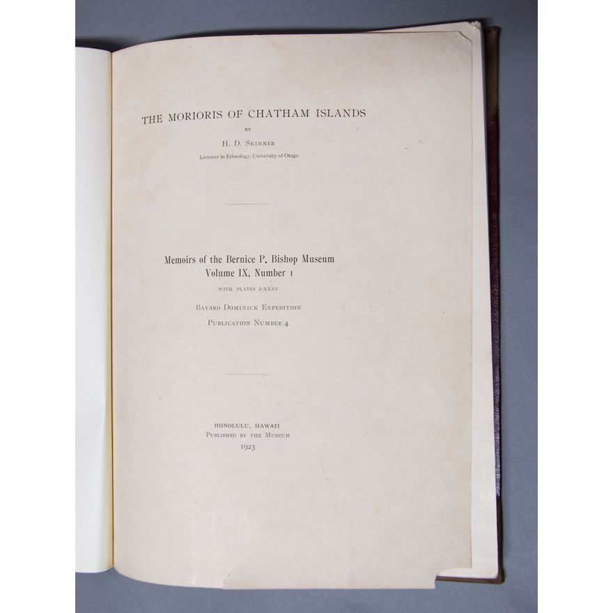 H.D. Skinner 'The Morioris of the Chatham Islands'