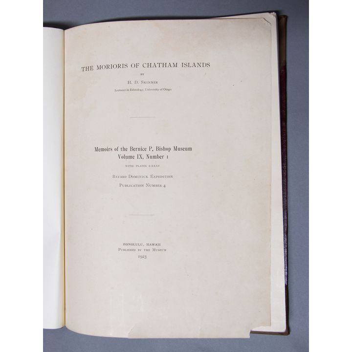 H.D. Skinner 'The Morioris of the Chatham Islands'