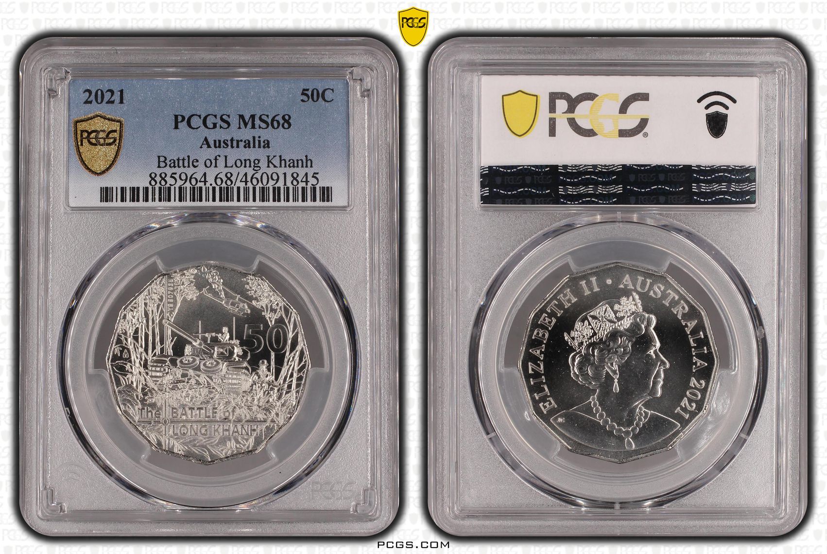 Battle of Long Khanh, Fifty Cent, 2021, PCGS MS68