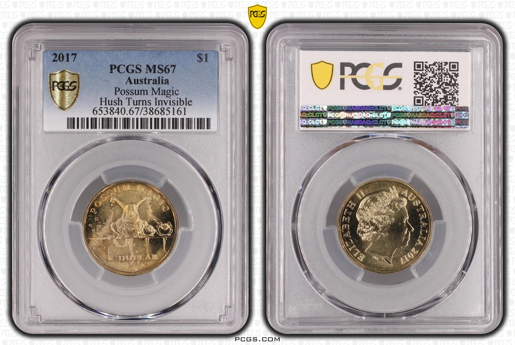 Possum Magic - Hush Turns Invisible, One Dollar, 2017, PCGS MS67