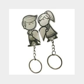Boy Girl Magnetic Clip In Keyrings. House Warming or Couples Gift Set - Laser Marked Quality -51727/1220 B3 (S2)
