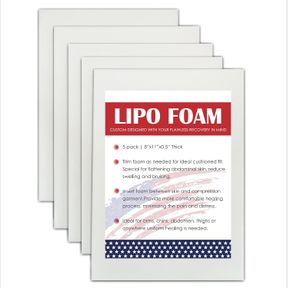 KUSMOO 5 PACK LIPO FOAM PADS FOR POST SURGERY AB BOARD LIPOSUCTION SURGERY FLATTENING ABDOMINAL COMPRESSION GARMENTS LIPO FOAM SHE