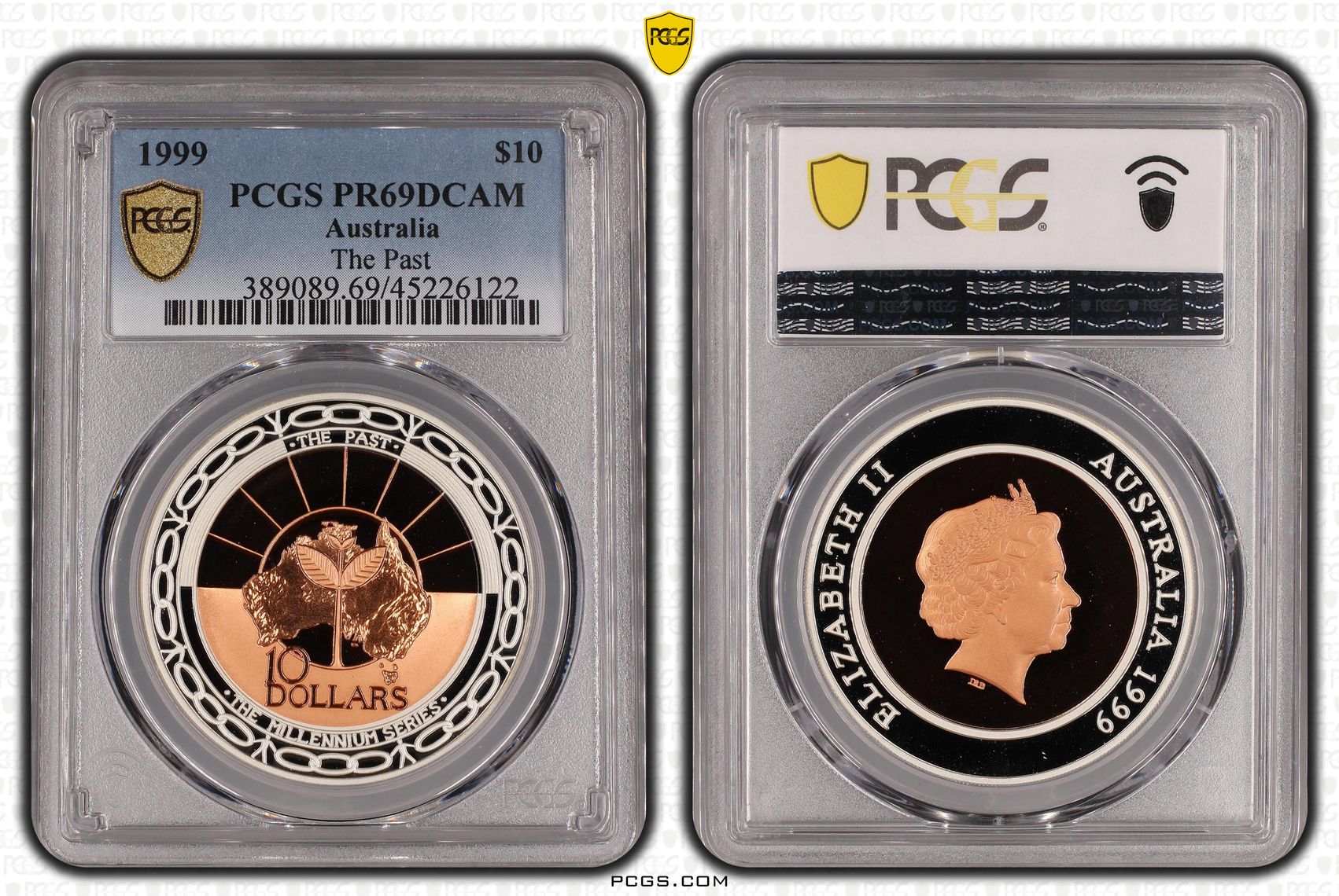 Elizabeth II, The Past, Ten Dollar, 1999, PCGS PR 69DCAM