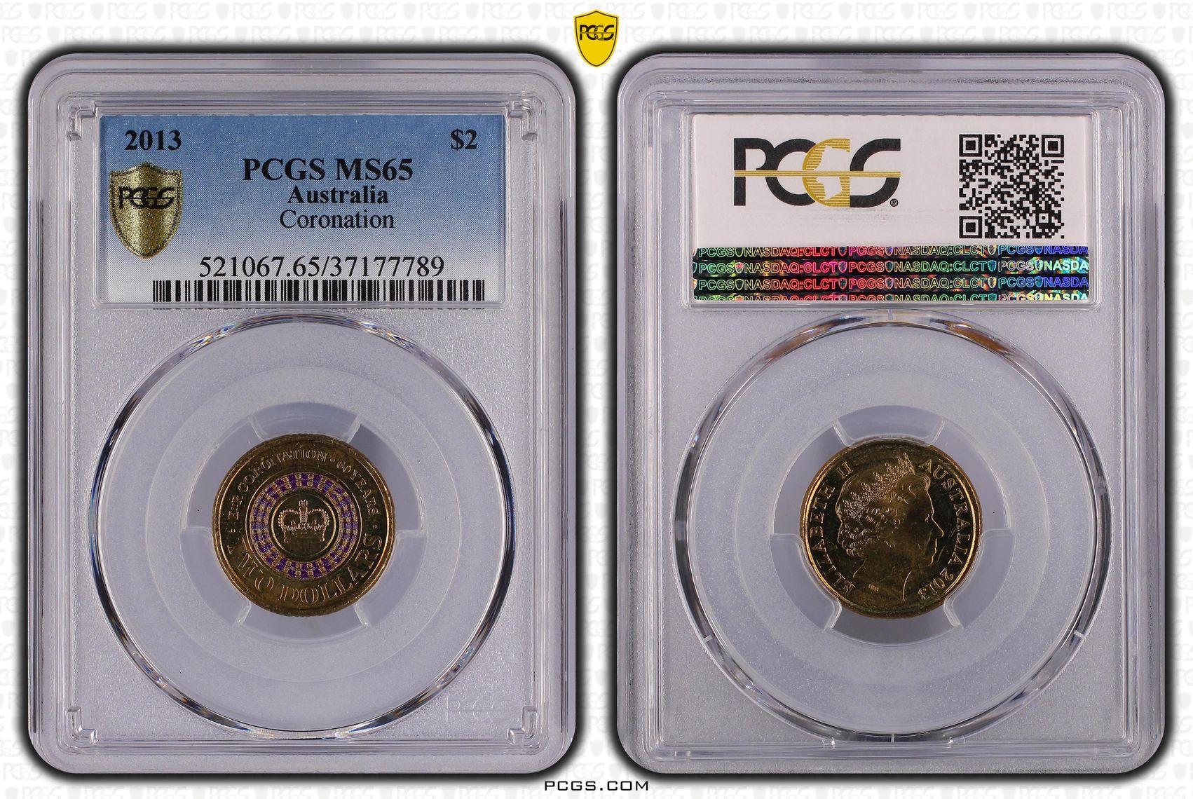 Elizabeth II, Coronation, Two Dollar, 2013, PCGS MS65