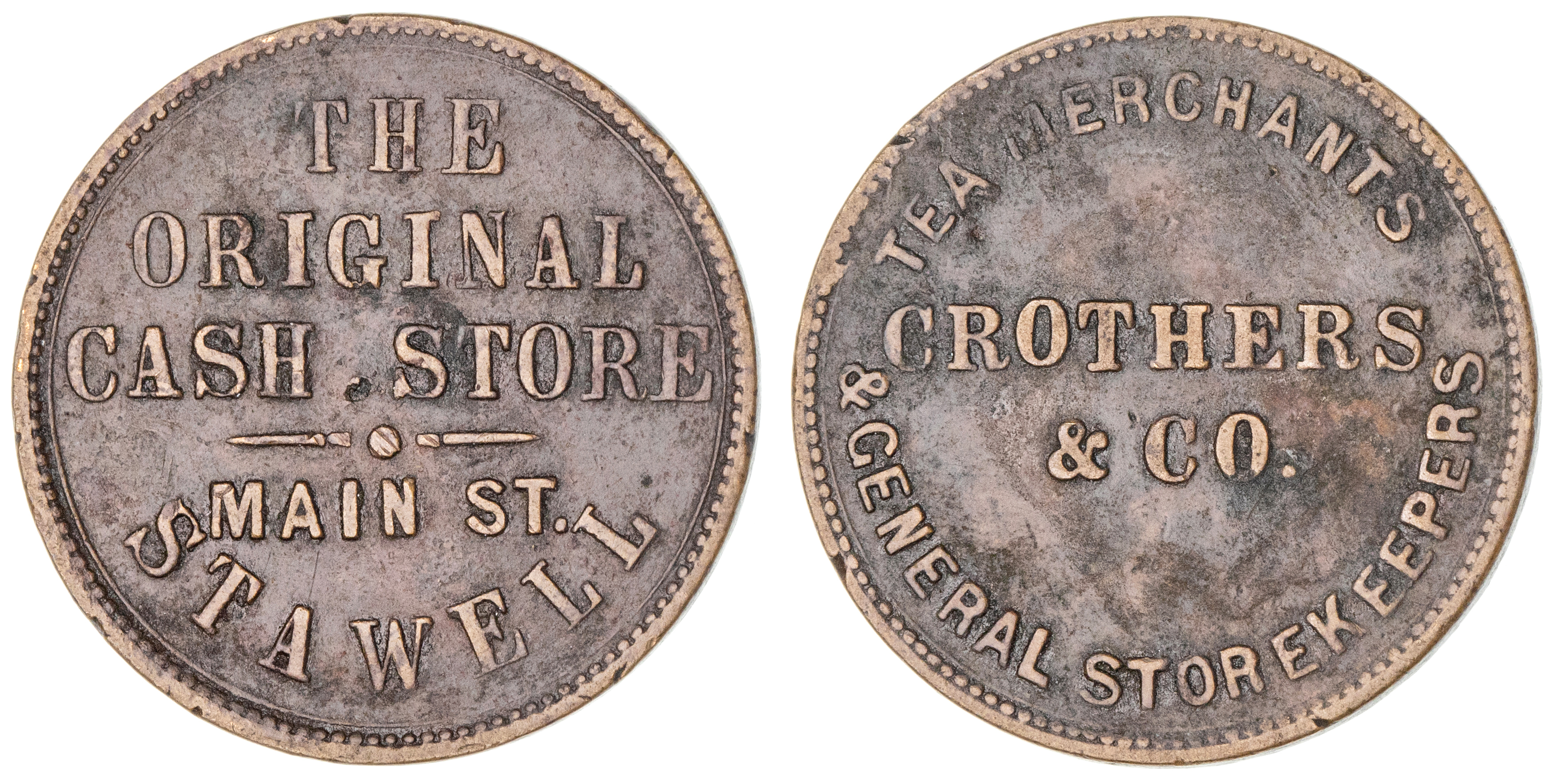 398 · Crothers & Co., Stawell, Vic., Halfpenny, ND, VF
