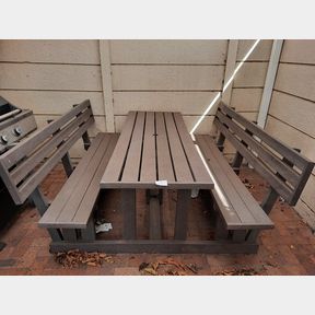 RECYCLED PLASTIC PICNIC BENCH WITH BACK 4 SEAT (1280X1510MM)