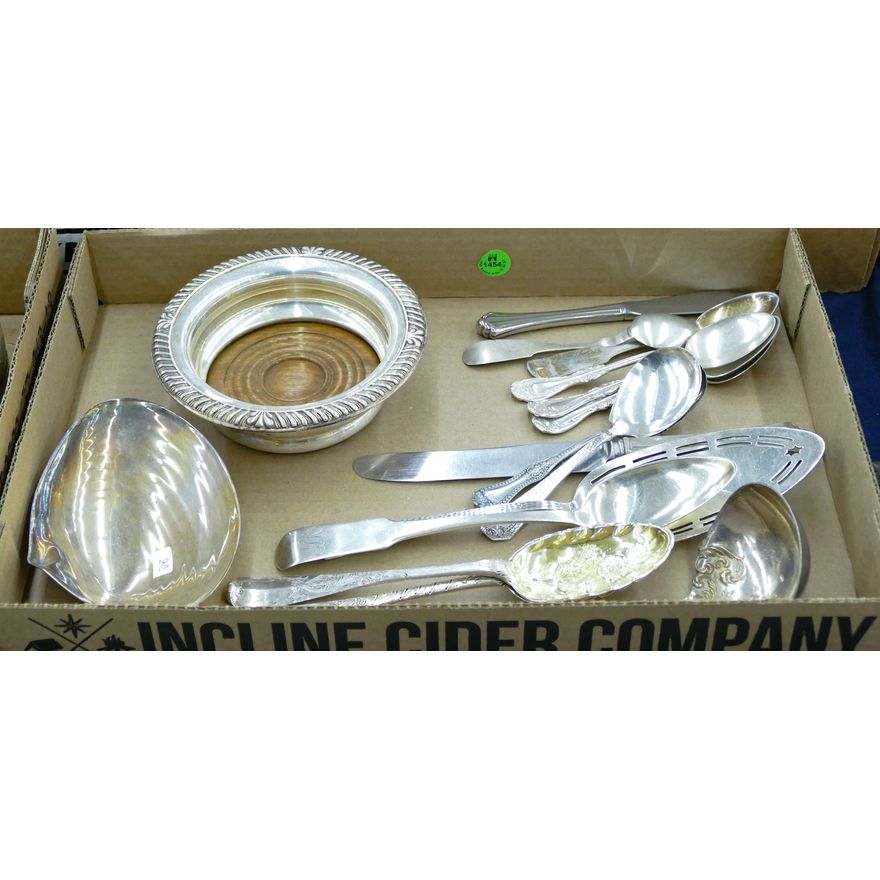Box Old Silverplated Serving Pieces etc.