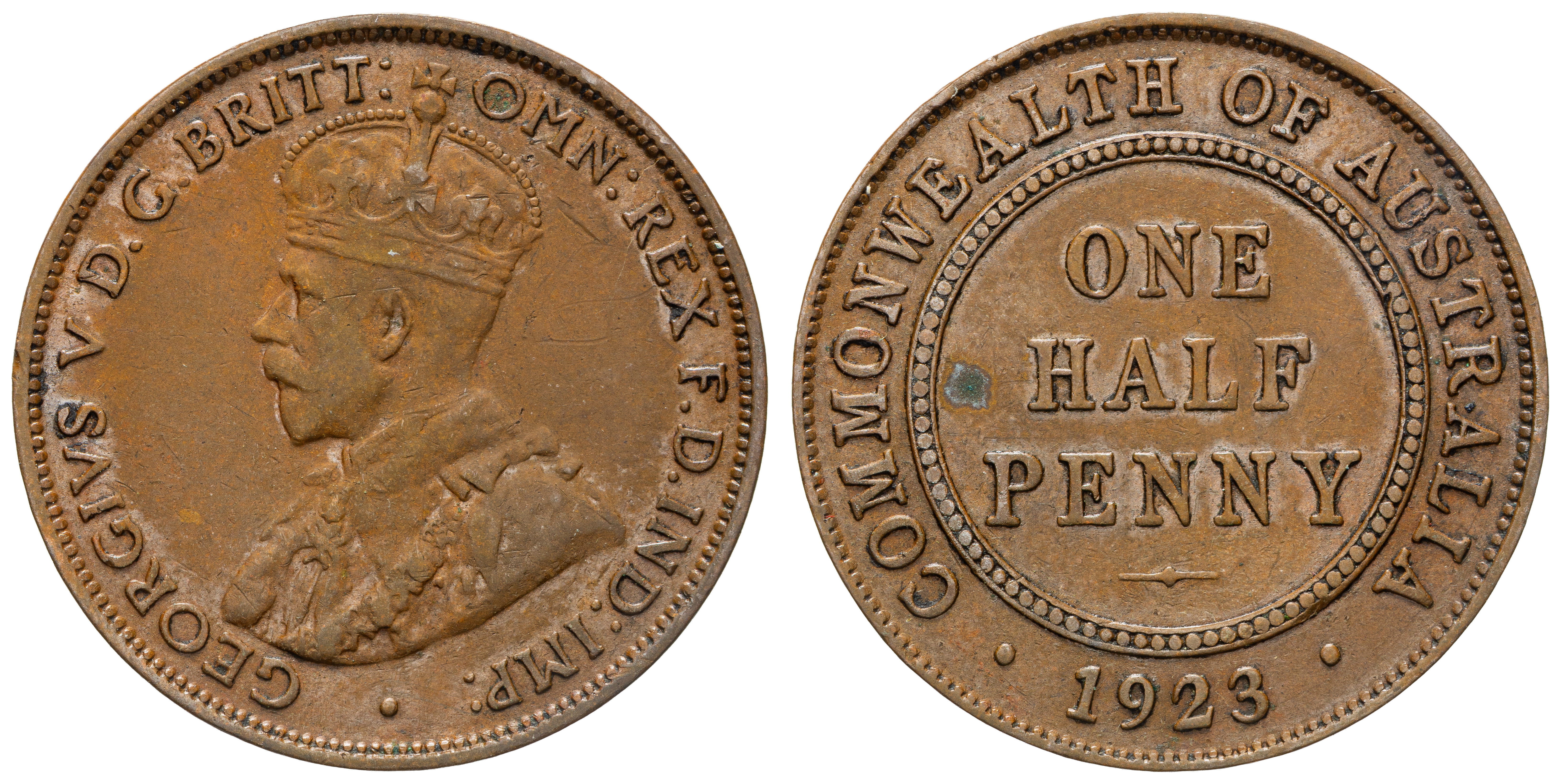 George V, Halfpenny, 1923, aVF