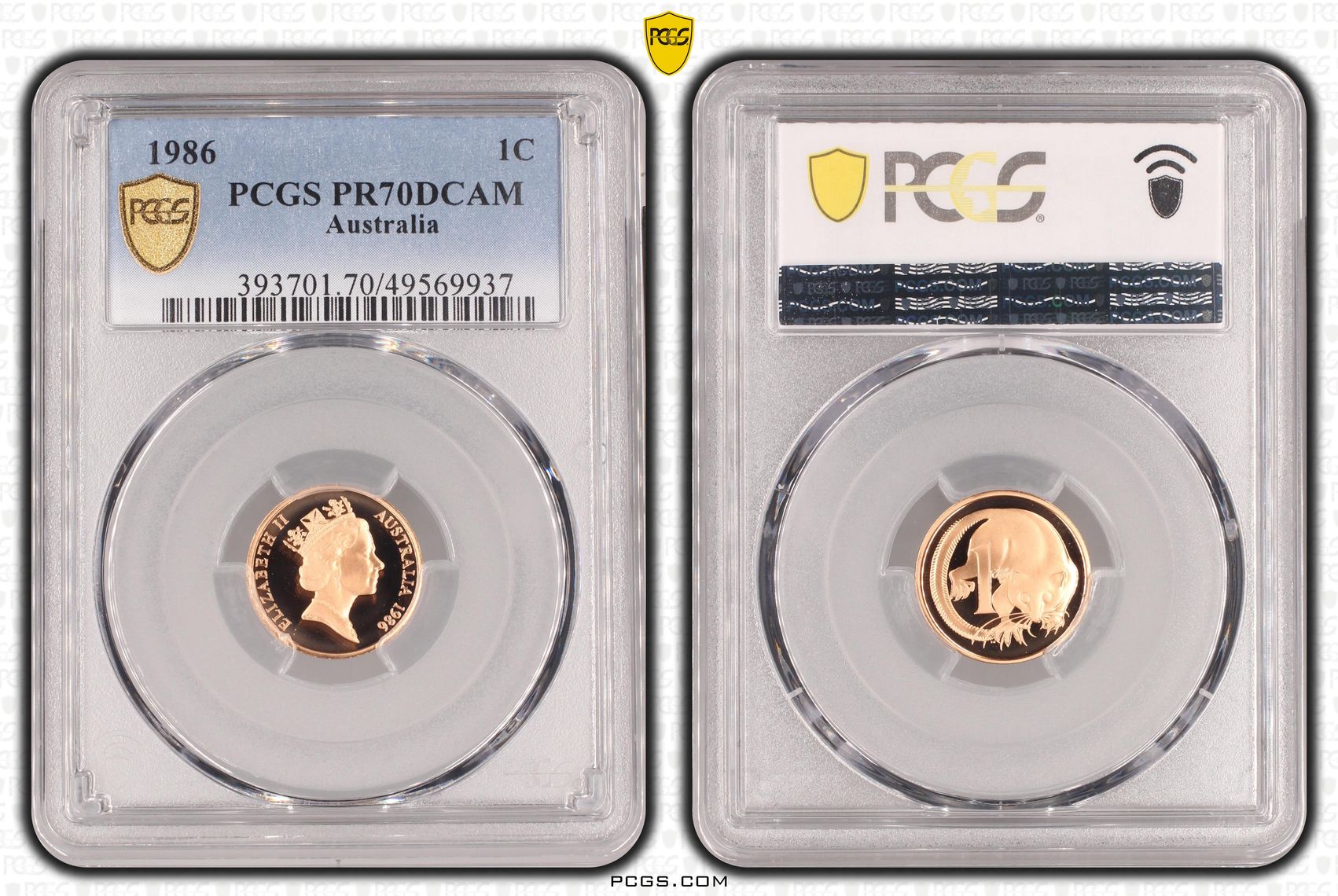 Elizabeth II, One Cent, 1986, PCGS PR70DCAM