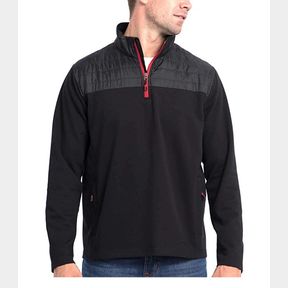 EDDIE BAUER MEN’S MIXED MEDIA ¼ ZIP PULLOVER SZ L