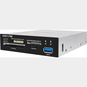 EZDIY-FAB PC FRONT PANEL INTERNAL CARD READER USB HUB WITH 3.1 GEN2 TYPE-C PORT, 3.0 SUPPORT FOR SD MS XD CF TF CARDS - FITS 3.5"