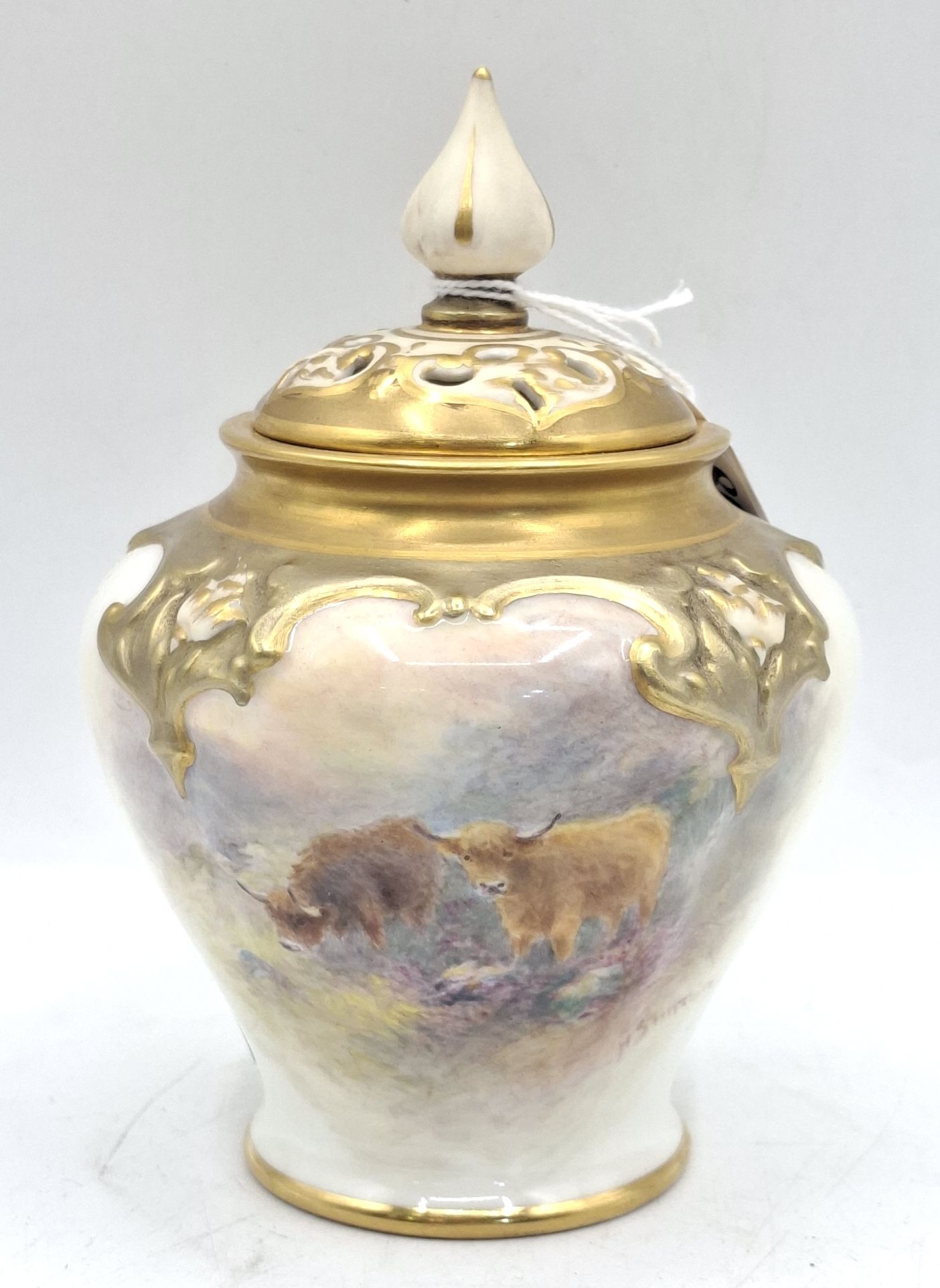 A Royal Worcester Porcelain Lidded Pot Pourri Jar