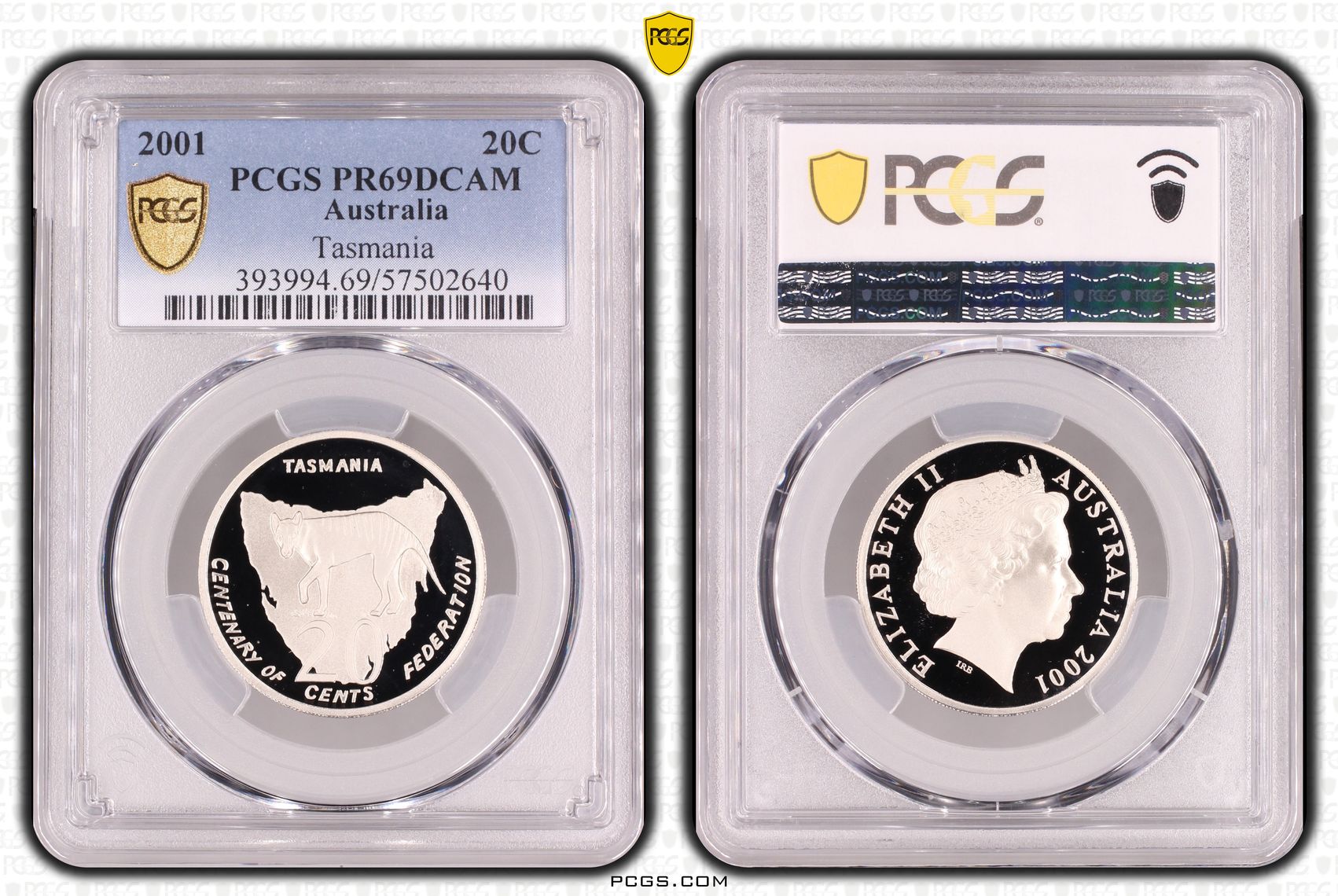 Tasmania, Twenty Cent, 2001, PCGS PR69DCAM