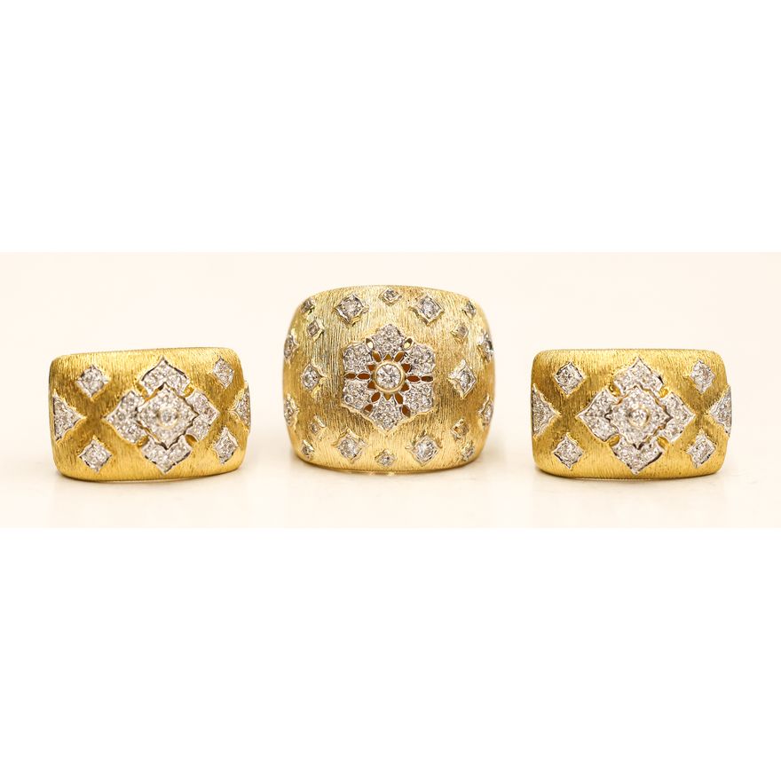 Ladies 18k Diamond Snowflake Ring and Earring Set