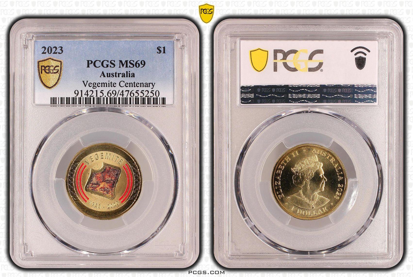 Vegemite Centenary, One Dollar, 2023 POP Report 17/1, PCGS MS 69