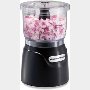 HAMILTON BEACH ELECTRIC VEGETABLE CHOPPER & MINI FOOD PROCESSOR 3-CUP 350 WATTS FOR DICING MINCING AND PUREE BLACK (72850G)